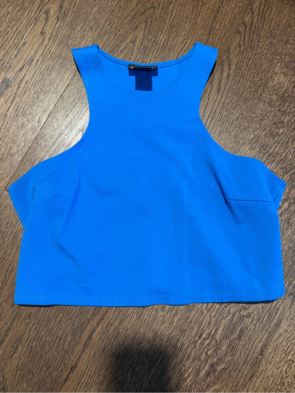 Bright Blue Sleeveless Crop Tank Top